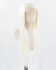 Platinum Blonde White Straight Synthetic Lace Front Wig WT146