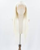 Platinum Blonde White Straight Synthetic Lace Front Wig WT146