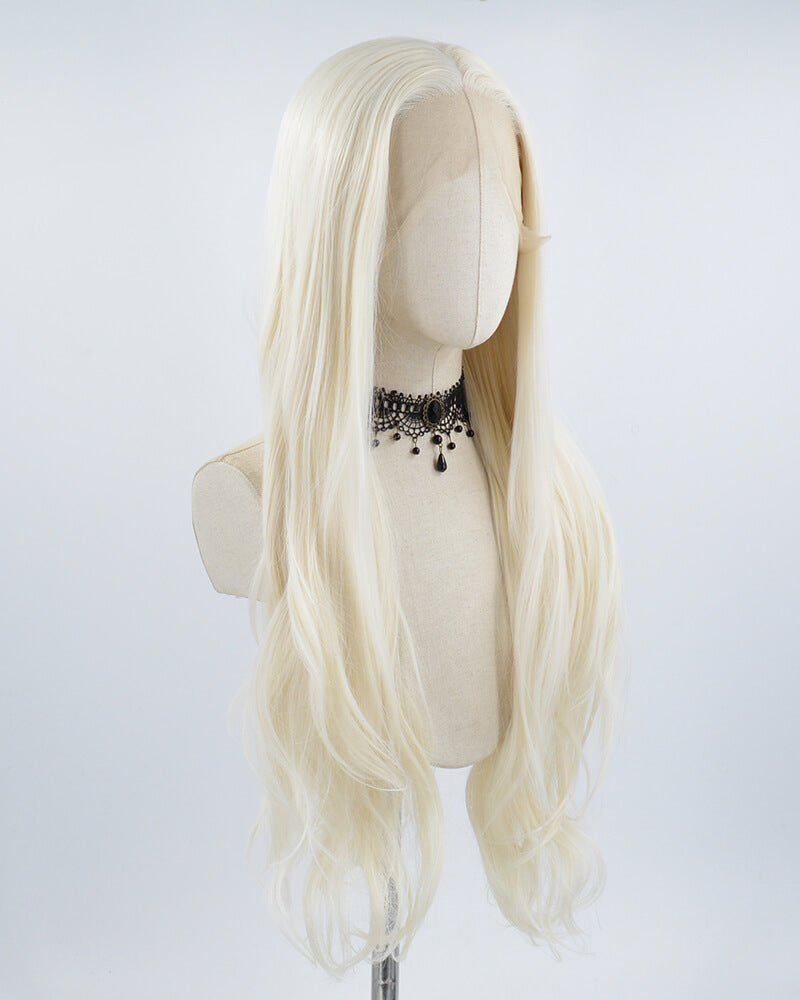 Platinum Blonde Synthetic Lace Front Wigs WT012