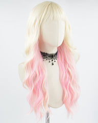Blonde Pink Wavy Synthetic Wig HW435