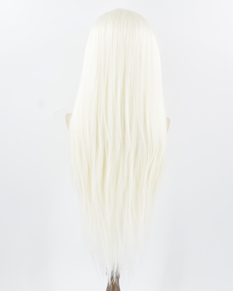 Platinum Blonde White Straight Synthetic Lace Front Wig WT146