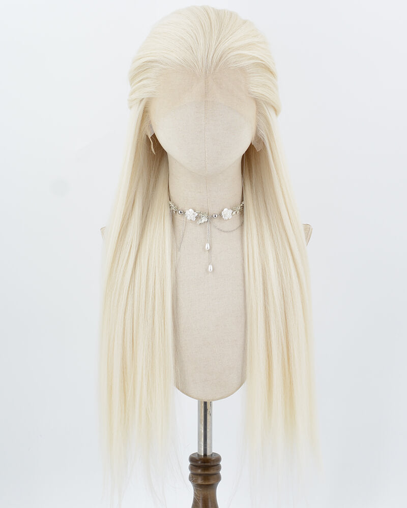 Platinum Blonde Yaki Synthetic Lace Front Wig WW1033