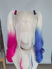 Half pink Half Blue Synthetic Lace Front Wig WT065