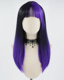 Purple Black Synthetic Wig HW424