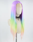 Purple Rainbow Straight Synthetic Lace Front Wig WW678