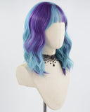Blue Purple Short Synthetic Wig HW299
