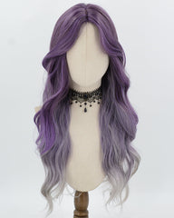 Purple Ombre Grey Synthetic Wig HW816