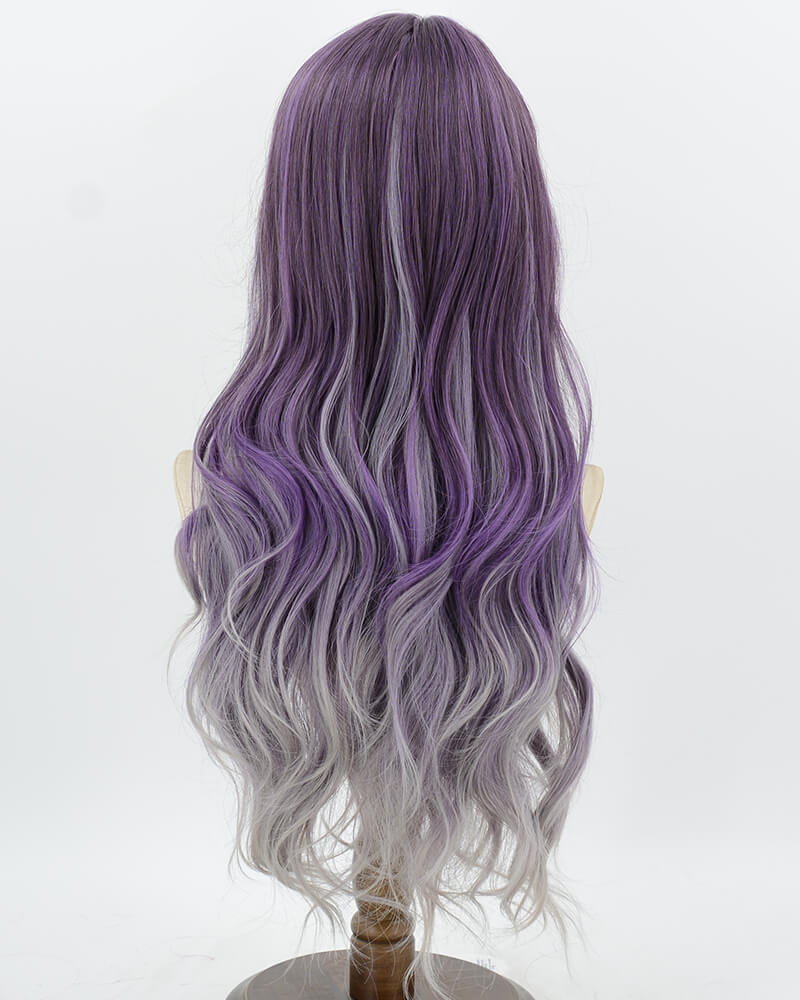 Purple Ombre Grey Synthetic Wig HW816