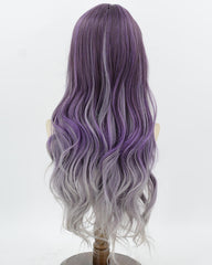 Purple Ombre Grey Synthetic Wig HW816
