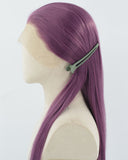 Purple Long Straight Synthetic Lace Front Wig WW848