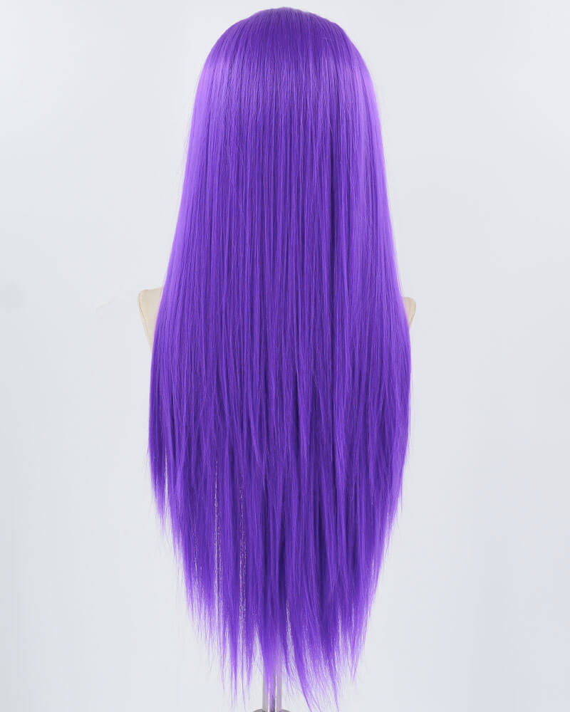 Long Straight Light Purple Synthetic Lace Front Wig WW792