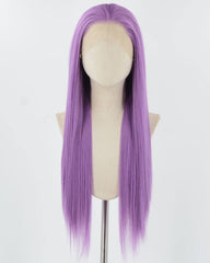 Purple Long Straight Synthetic Lace Front Wig WW858