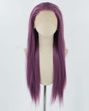 Purple Long Straight Synthetic Lace Front Wig WW848