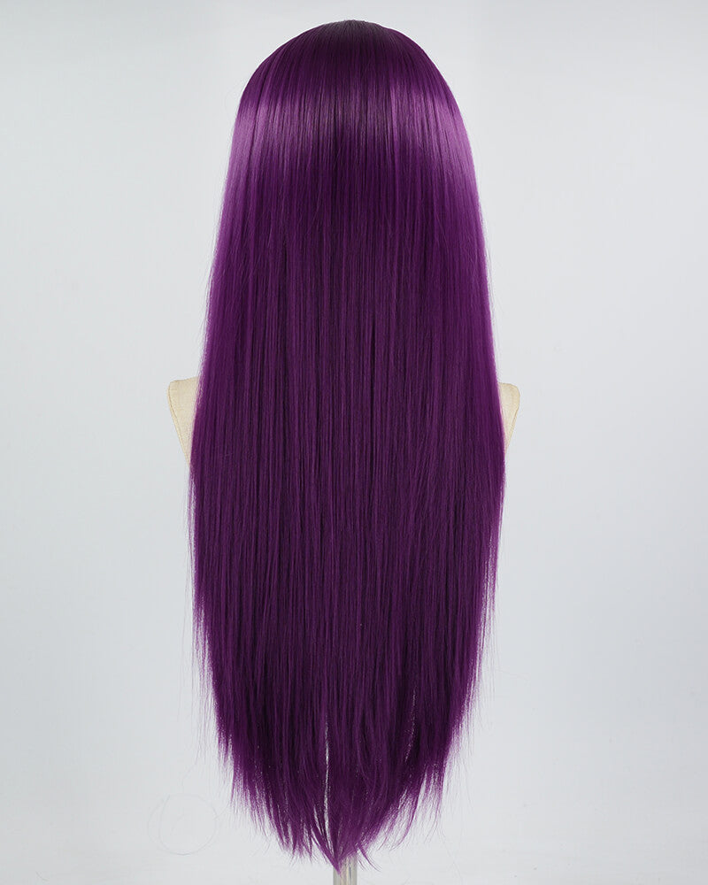 Long Straight Purple Synthetic Lace Front Wig WW608