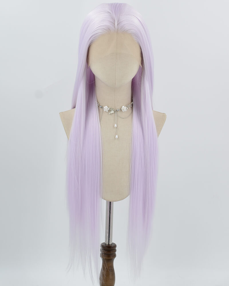 Light Purple Long Straight Synthetic Lace Front Wig WW1001