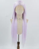 Light Purple Long Straight Synthetic Lace Front Wig WW1001