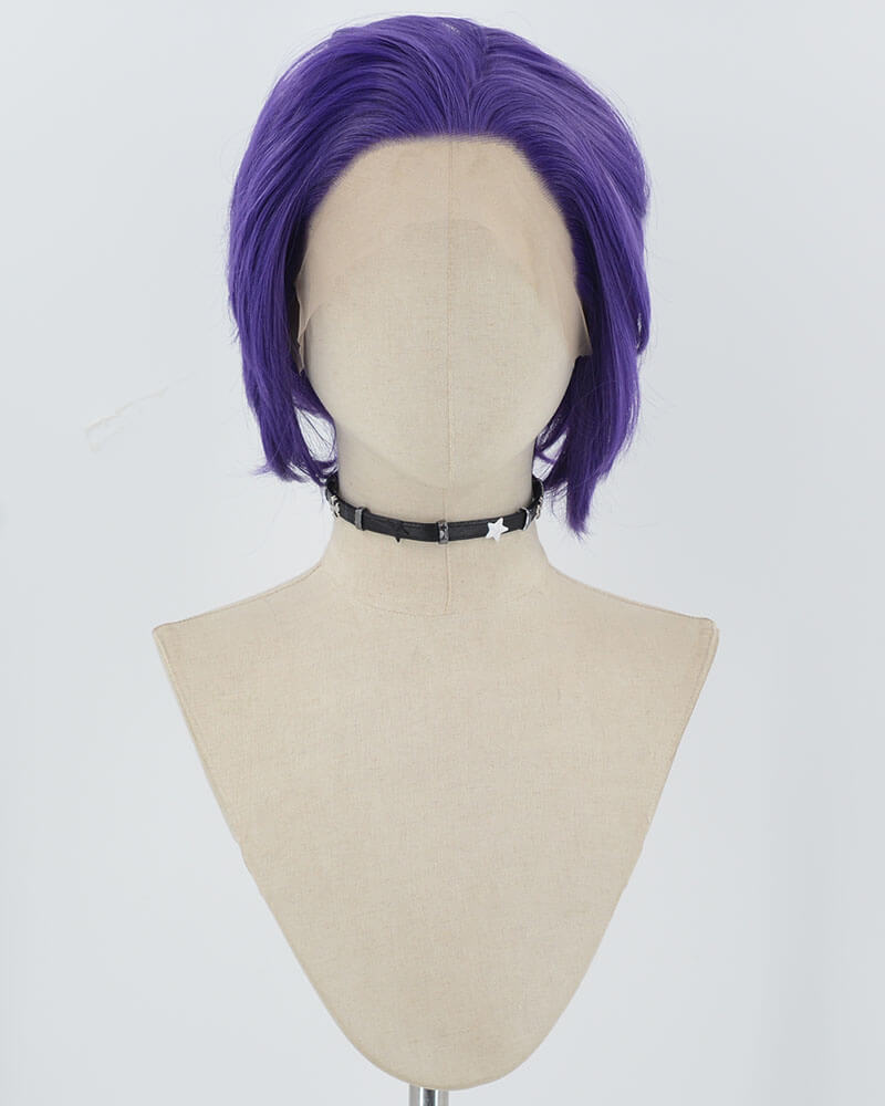 Purple Short Synthetic Lace Front Men's Wig MW025