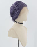 Purple Short Synthetic Lace Front Men's Wig MW028