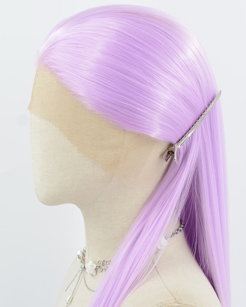 Pastel Purple Long Straight Synthetic Lace Front Wig WW1041