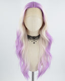 Purple Ombre Blonde Long Synthetic Lace Wig WT258