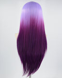 Ombre Purple Long Straight Synthetic Lace Front Wig WW581