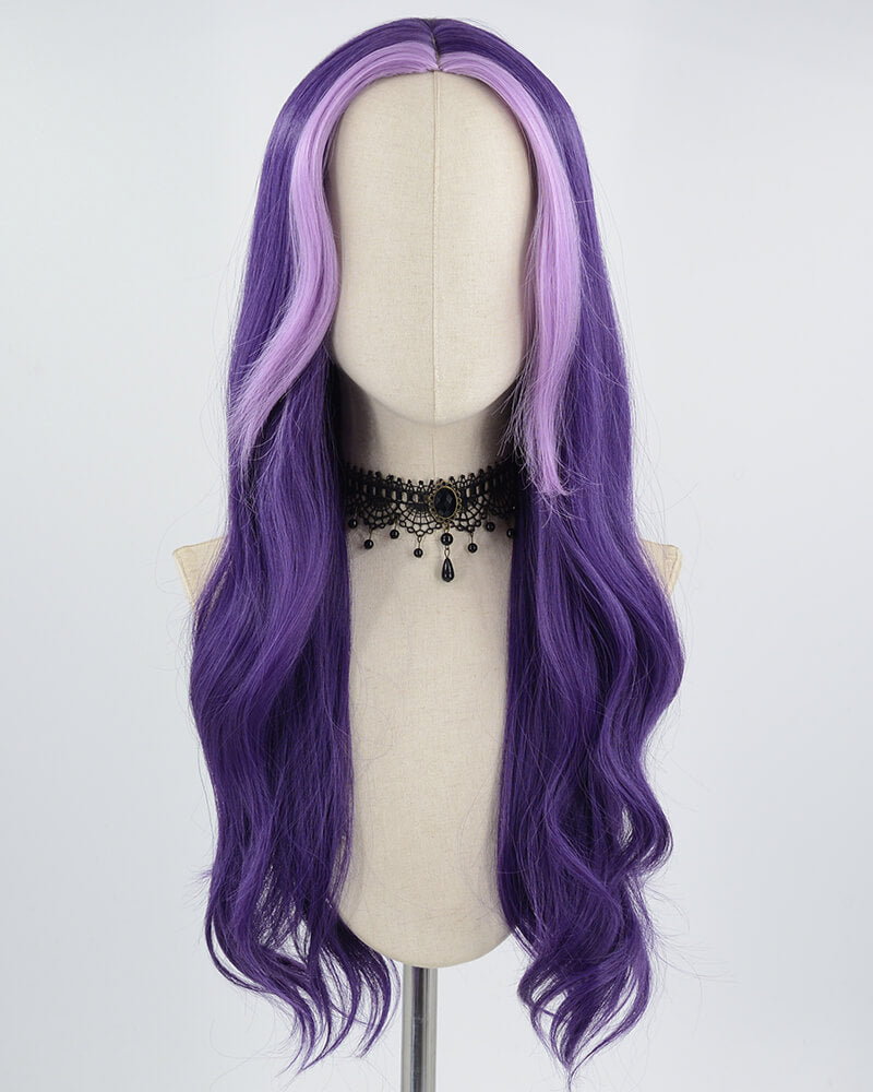 Purple Skunk Stripe Synthetic Wig HW323