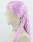 Purple Pink Long Straight Synthetic Lace Front Wig WW983