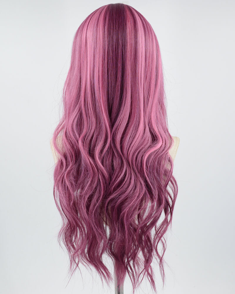 Pink Purple Synthetic Wig HW410