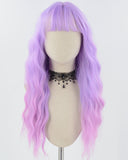 Purple Ombre Pink Curly Synthetic Wig HW564