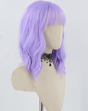 Purple Wavy Short Synthetic Wig HW643