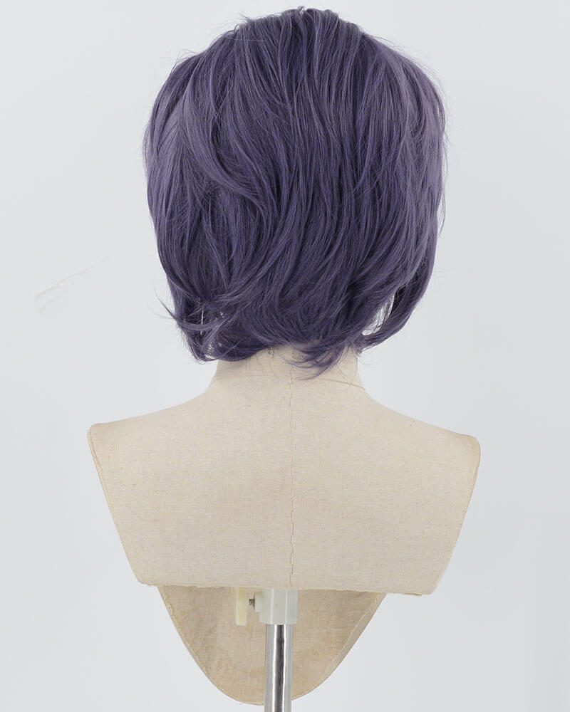 Purple Short Synthetic Lace Front Men's Wig MW028