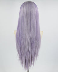 White Purple Straight Synthetic Lace Front Wig WW668