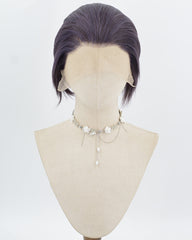 Dark Purple Short Synthetic Lace Front Men's Wig MW041