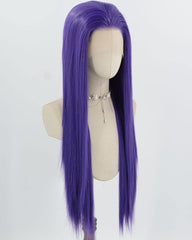 Purple Long Straight Synthetic Lace Front Wig WW980