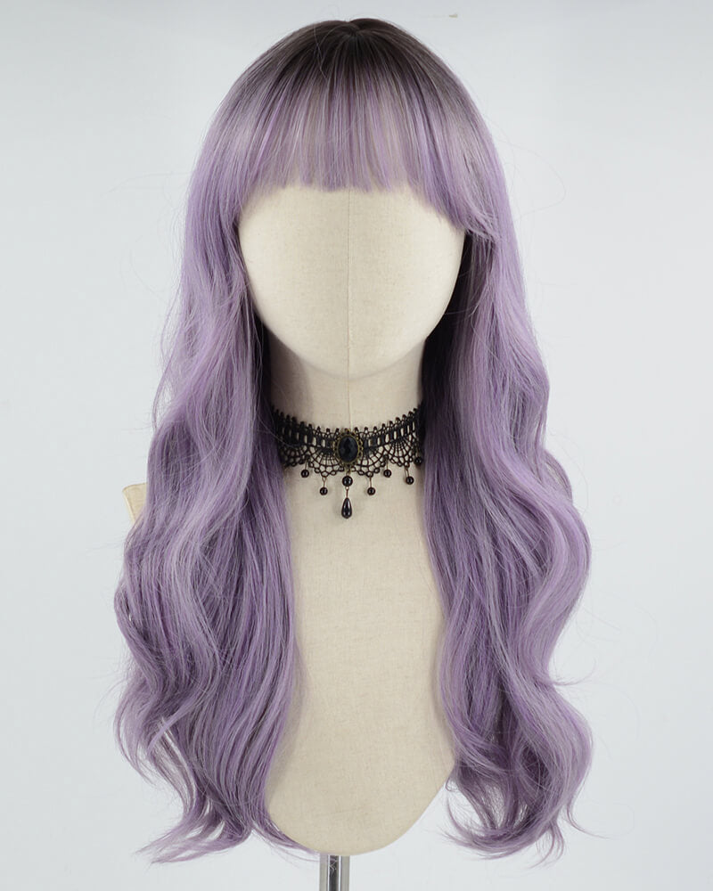 Ombre Purple Wavy Synthetic Wig HW330