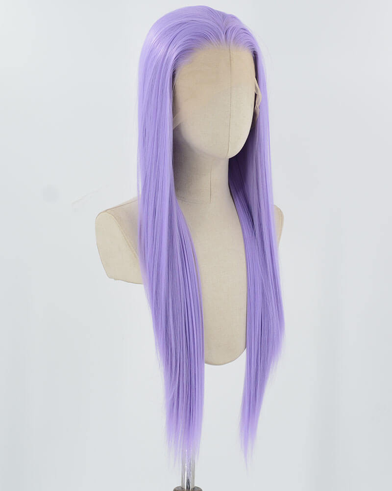 Purple Long Straight Synthetic Lace Front Wig WW876
