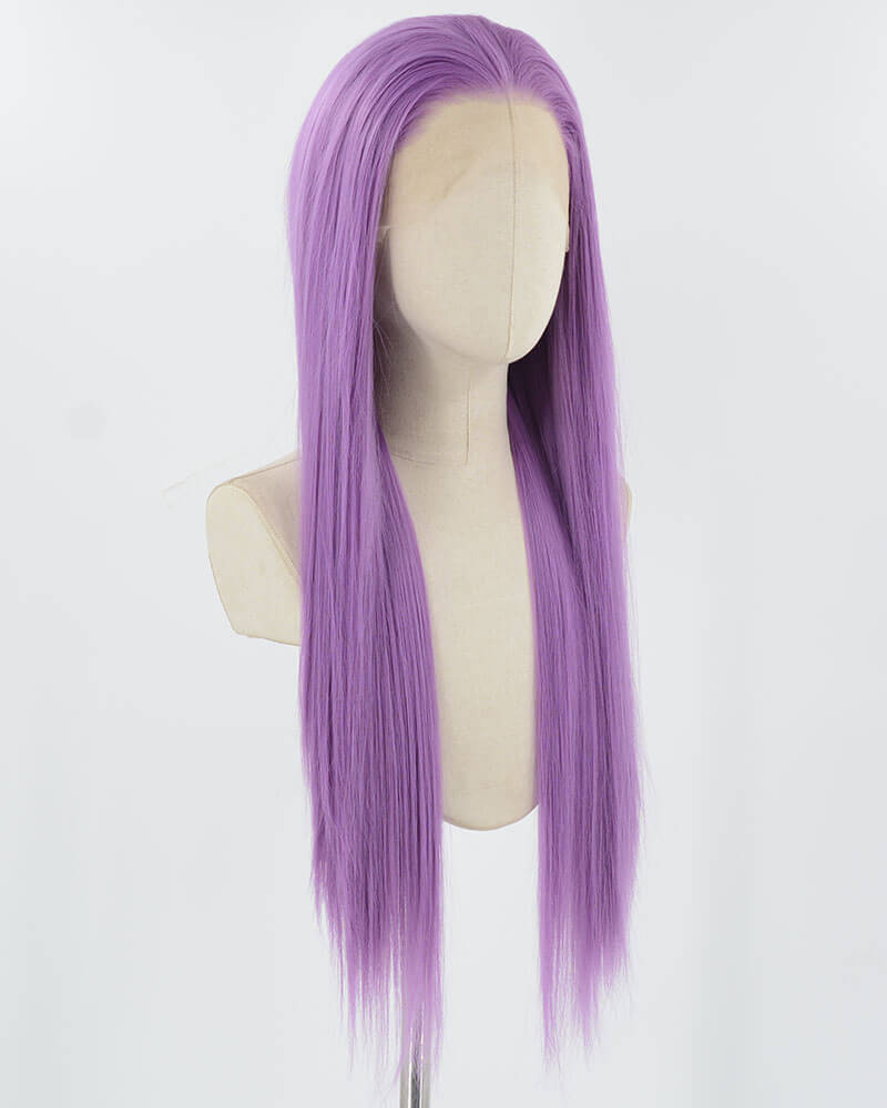 Purple Long Straight Synthetic Lace Front Wig WW858