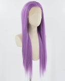 Purple Long Straight Synthetic Lace Front Wig WW858