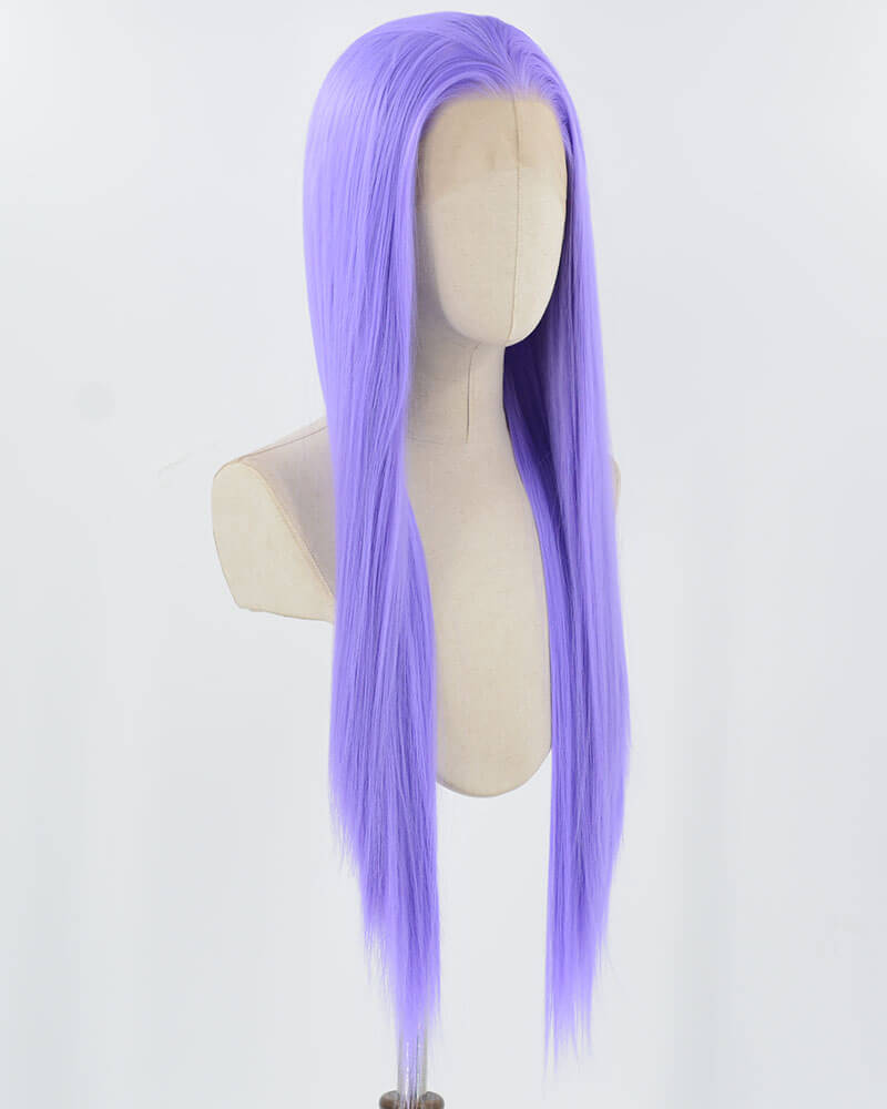 Straight Purple Synthetic Lace Front Wig WT089