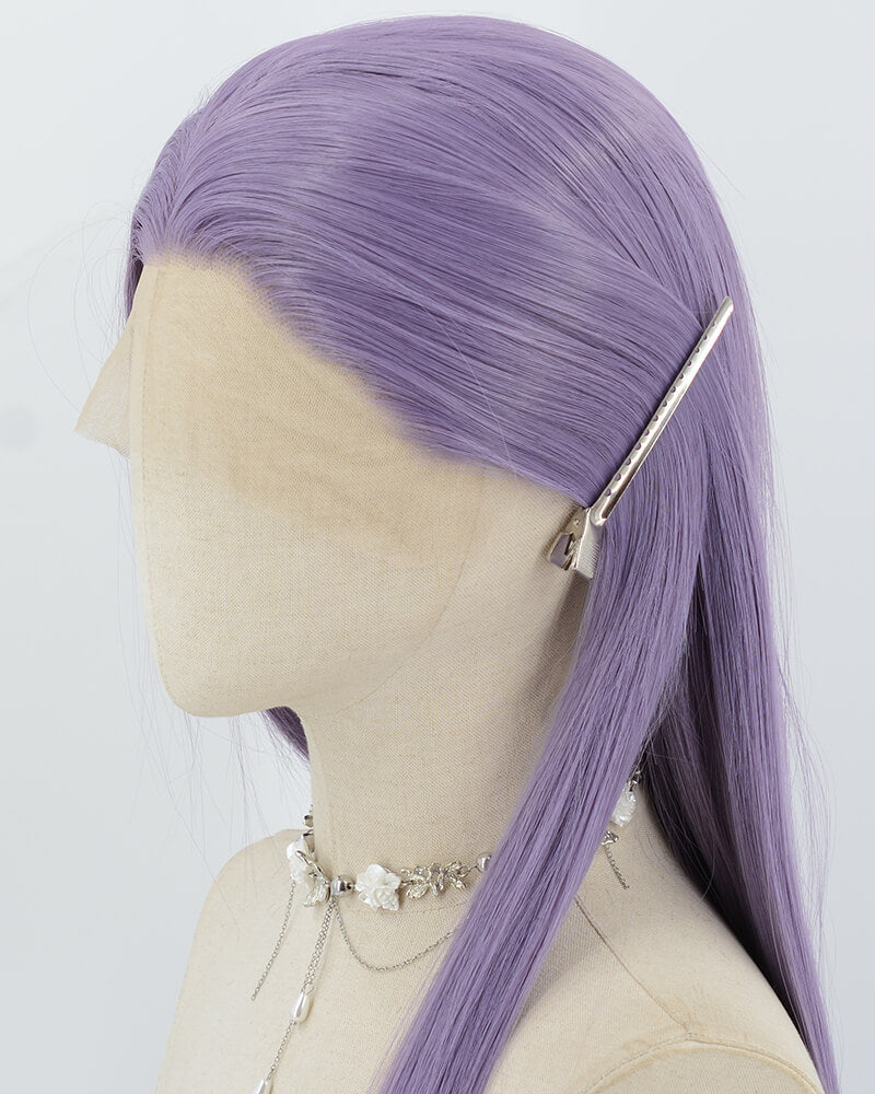 38inch Long Purple Synthetic Lace Front Wig WW1029