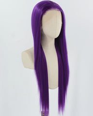 Purple Long Straight Synthetic Lace Front Wig WW898