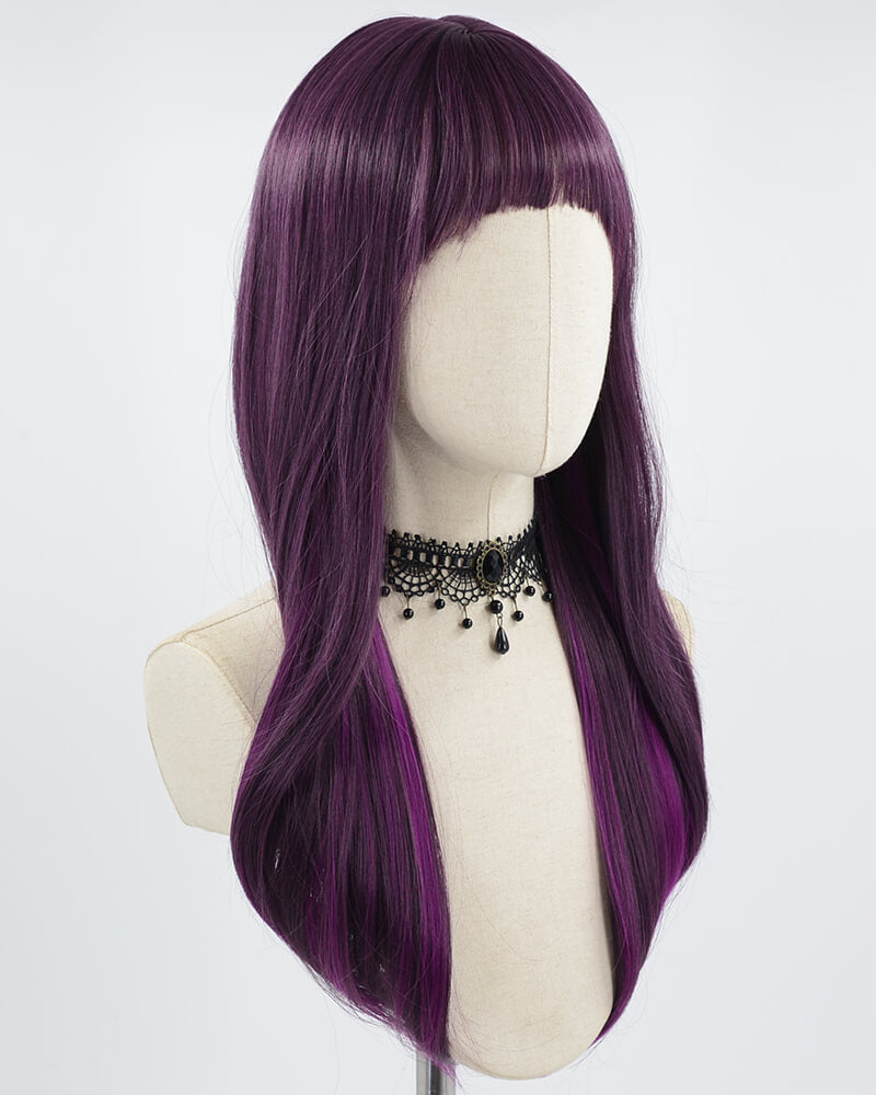 Purple Mixed Long Synthetic Wig HW298