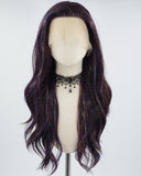 Purple Black Tinsel Synthetic Lace Front Wig WW697