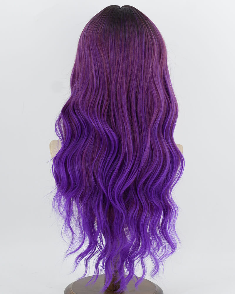 Ombre Purple Wavy Synthetic Wig HW879