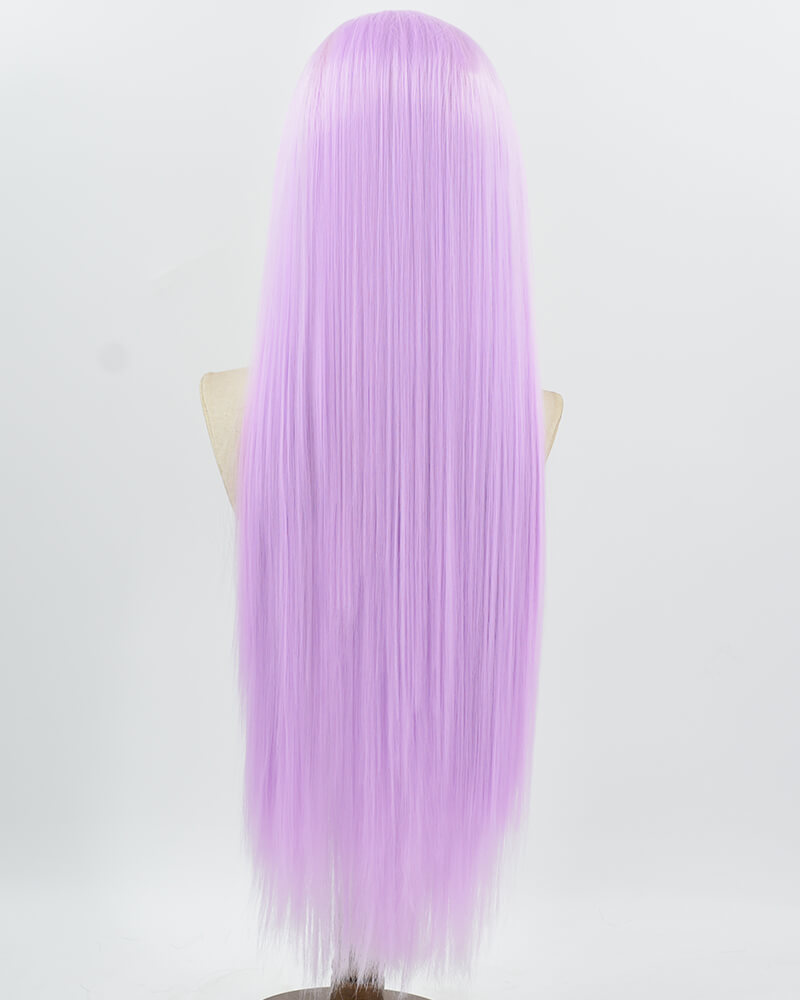 Pastel Purple Long Straight Synthetic Lace Front Wig WW1041