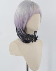 Grey Ombre Purple Synthetic Wig HW595