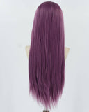 Purple Long Straight Synthetic Lace Front Wig WW848