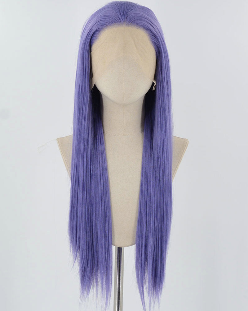 Purple Long Straight Synthetic Lace Front Wig WW840