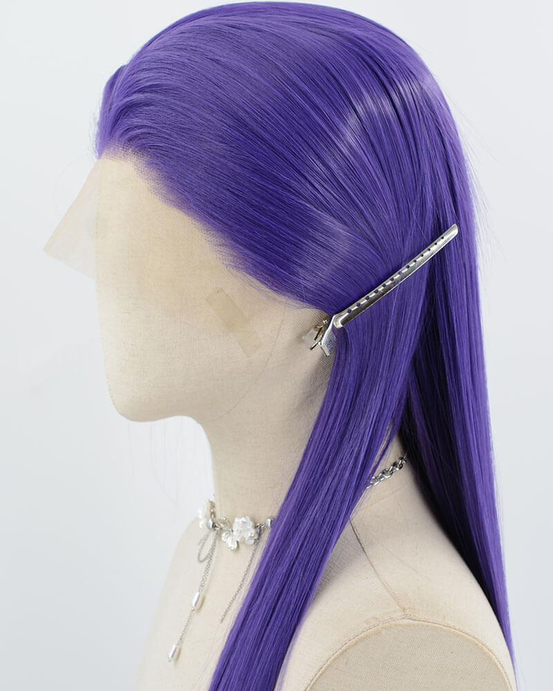 Purple Long Straight Synthetic Lace Front Wig WW980