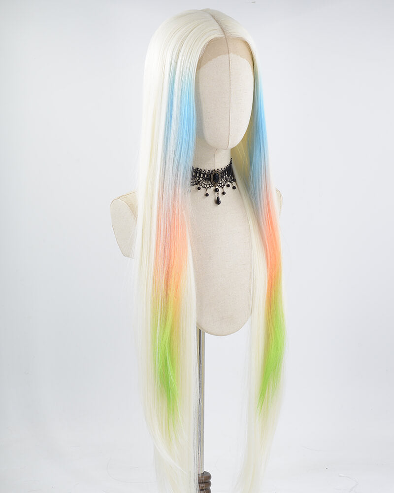 Blonde Rainbow Synthetic Lace Front Wig WW568